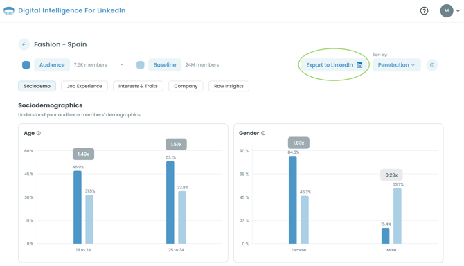 Audiense DI-Linkedin - export audience