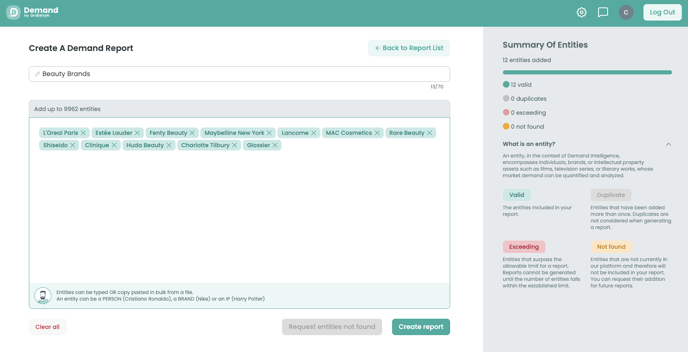 Audiense Demand - Create report
