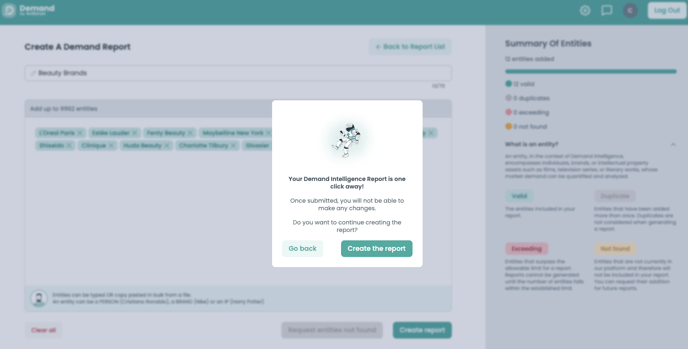 Create report - Audiense Demand